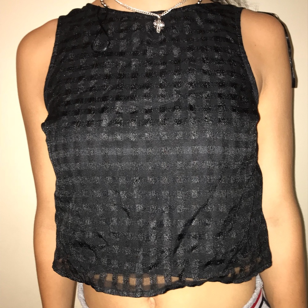 Black zip up tank top